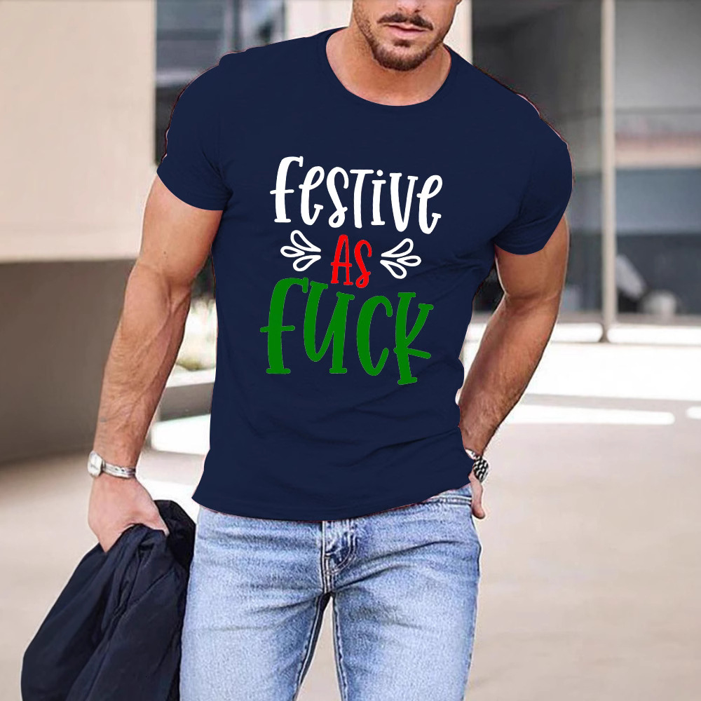 Designer 2025 Round Neck Printed T-shirt For Summer Pure Cotton Casual Short Sleeved Men's Top