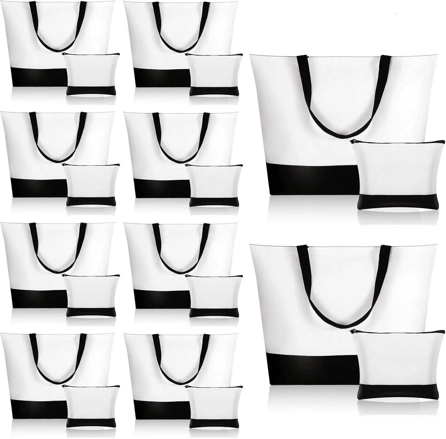 Ship from US 20 Pcs Large Blank Canvas Tote Bags and Makeup Reusable Grocery 250227FBB