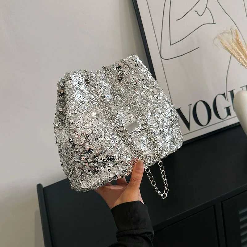 Fi glitter womens bucket bag handbag womens cross body shoulder bag handbag wallet chain messenger bag womens handbagXJ250227