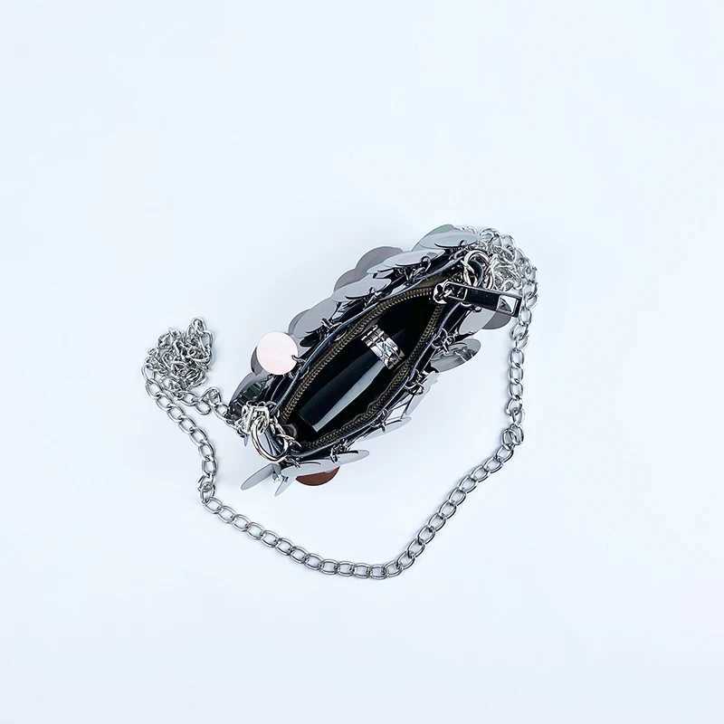 Reliable and popular niche design unique womens dinner sequins metal chain single shoulder crossbody bagXJ250227