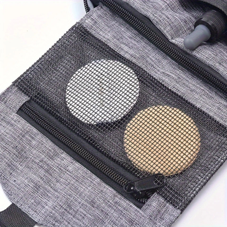 Ship from US Polyester 300D Cationic Bathroom Hanging Toiletry Bag Makeup Cosmetic For Woman And Man Large Capacity PVC Waterproof P 250227FBB