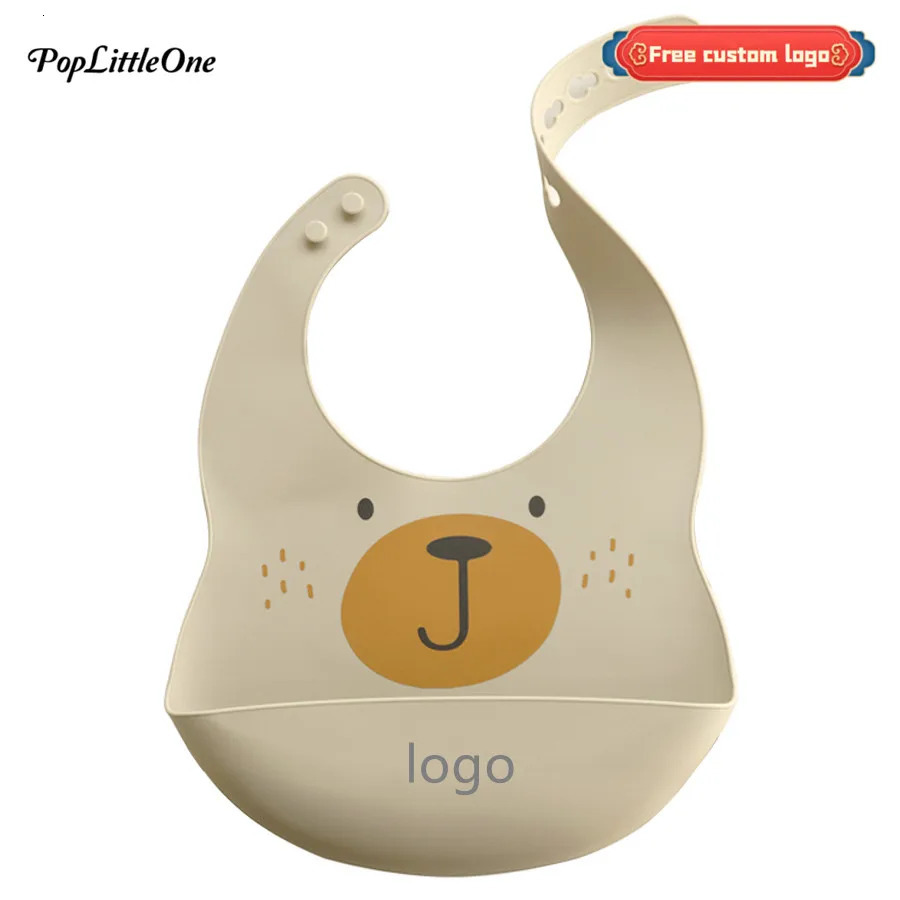 Free Personalized Name Waterproof Feeding Soft Silicone Baby Bibs Cartoon Printed Kids Girl Boy Adjustable Bib Baby Stuff 250227
