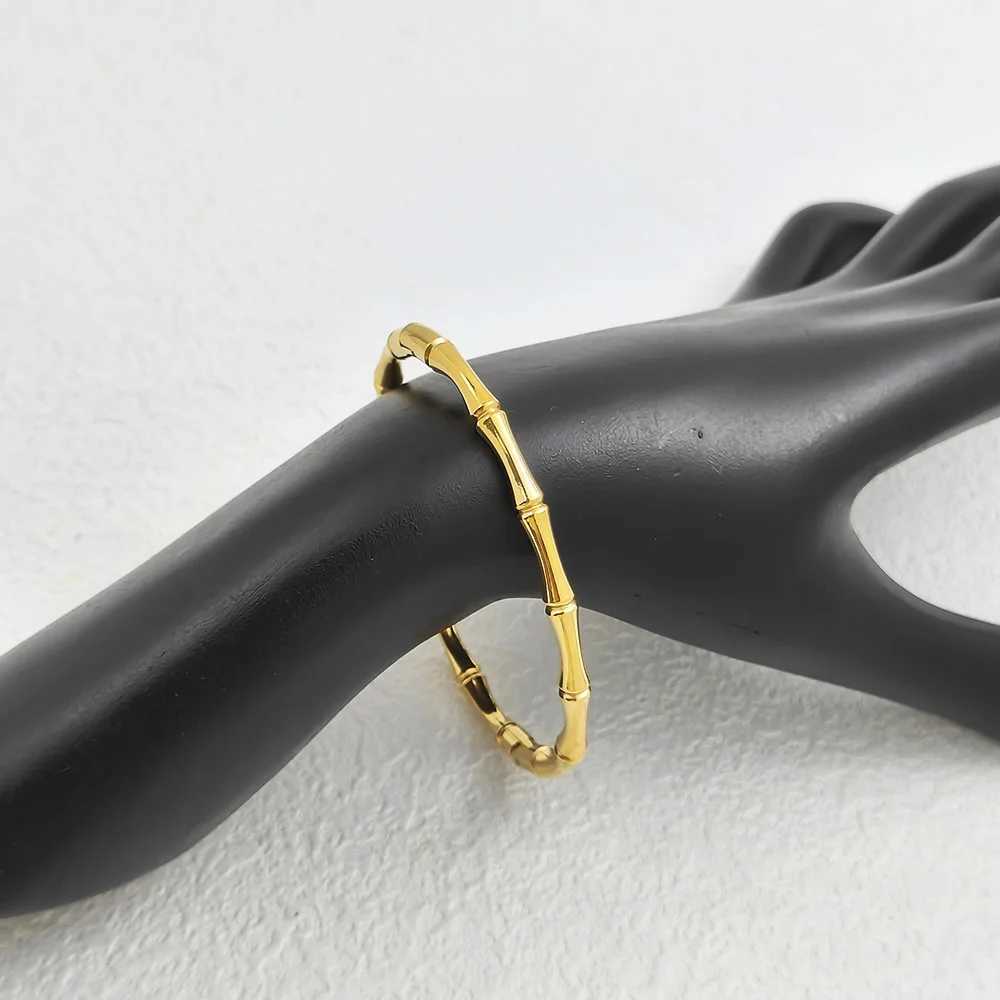 Classic bamboo O-shed buckle stainl steel gold-plated bracelet high-end silver waterproof bracelet for womens jewelry W250227