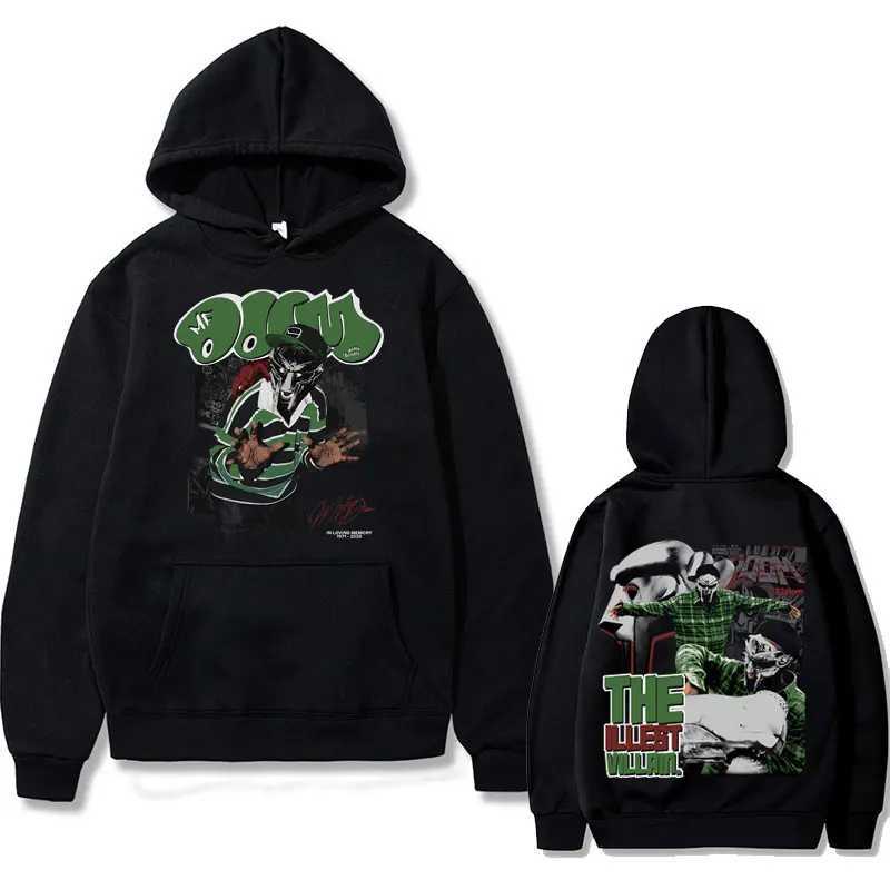 Rapper Mfdoom Madvillainy The Illest Villains Double Sided Print Hoodie Men Loose Hip Hop Sweatshirts Men Flce Cotton Hoodies X250227