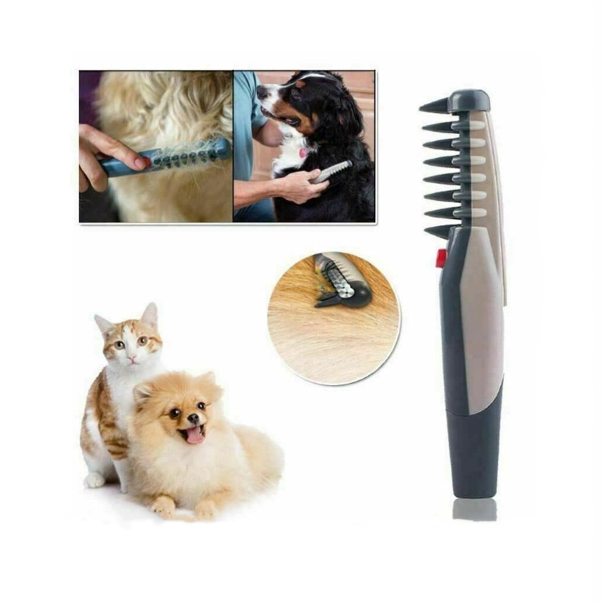 Pet Comb Electric Pet Hair Knot Remover, Pet Dog Grooming Comb Hair Trimme for Dogs Puppies Cats