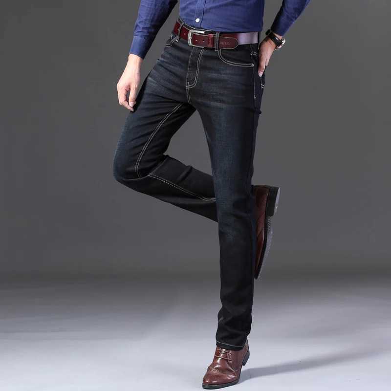 New Men Light Luxury Stretch Slim Fit Pants Comfortable Soft Business Fashion Straight Casual Denim Trousers Male Brand Clothing X250227