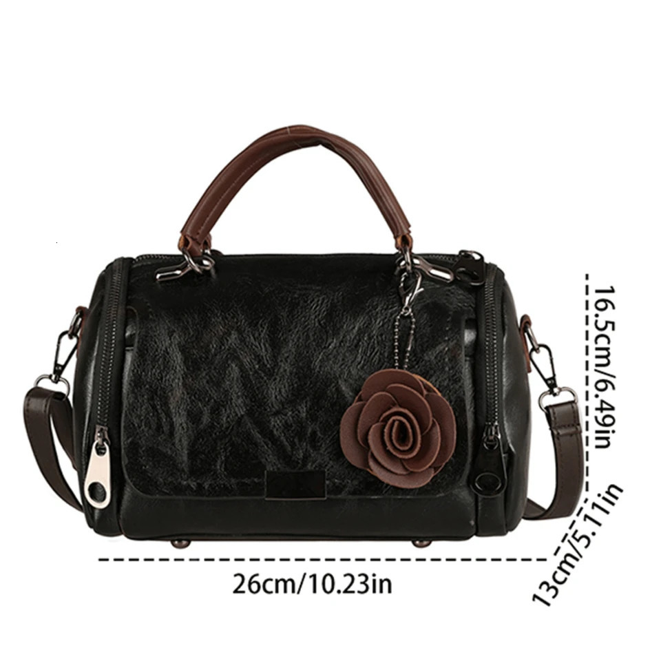 Ship from US Retro Crossbody Boston Bag Shoulder Womens Classic Handbag and Wallet 250227FBB