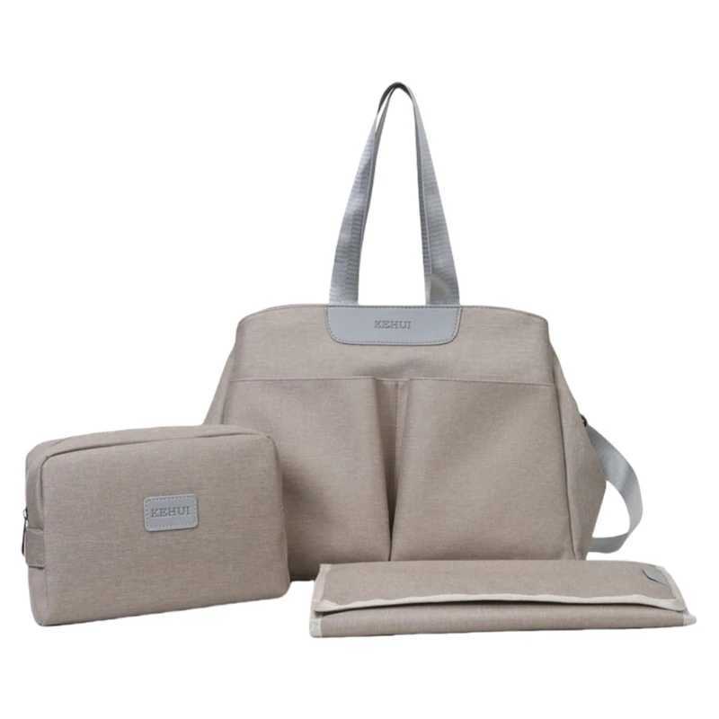 Diaper Bags Multiple Compartment Mom Bag Pram Hanging Diaper Bag with Diaper Changing Pad and Small Bag Large Capacity Handbag W3JF Y2502273MBI