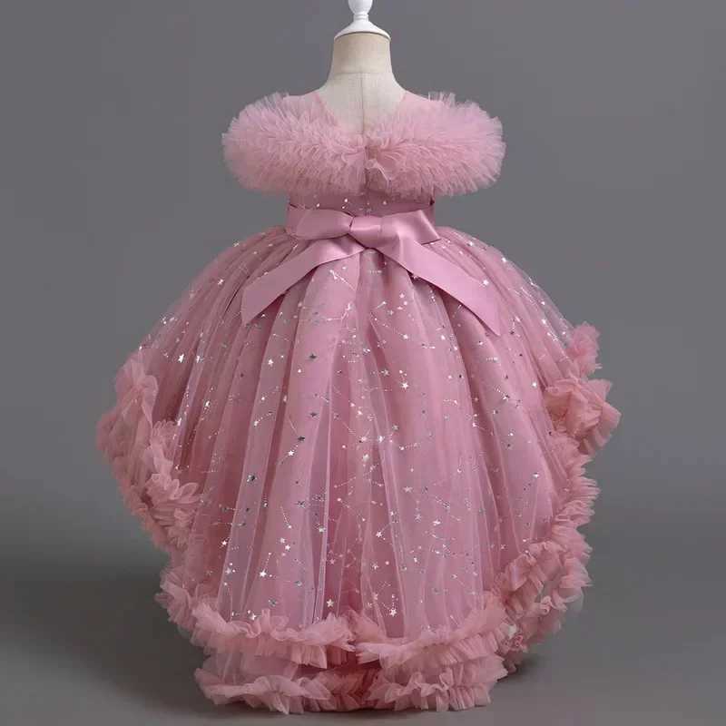 Girl's Dresses Fashion Pure Flower Girl Wedding Dress Sleeveless Lace Girl Dress Summer Childrens Party Dress 3-12 Years Y250227EJCS