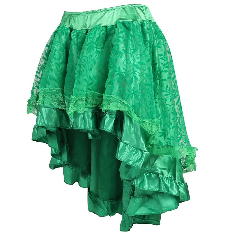 Skirts Womens Burlesque Corset Skirt High Waist Multilayer Lace Victorian Costumes Gothic Steampunk Skirt Matching Corset Black 250224