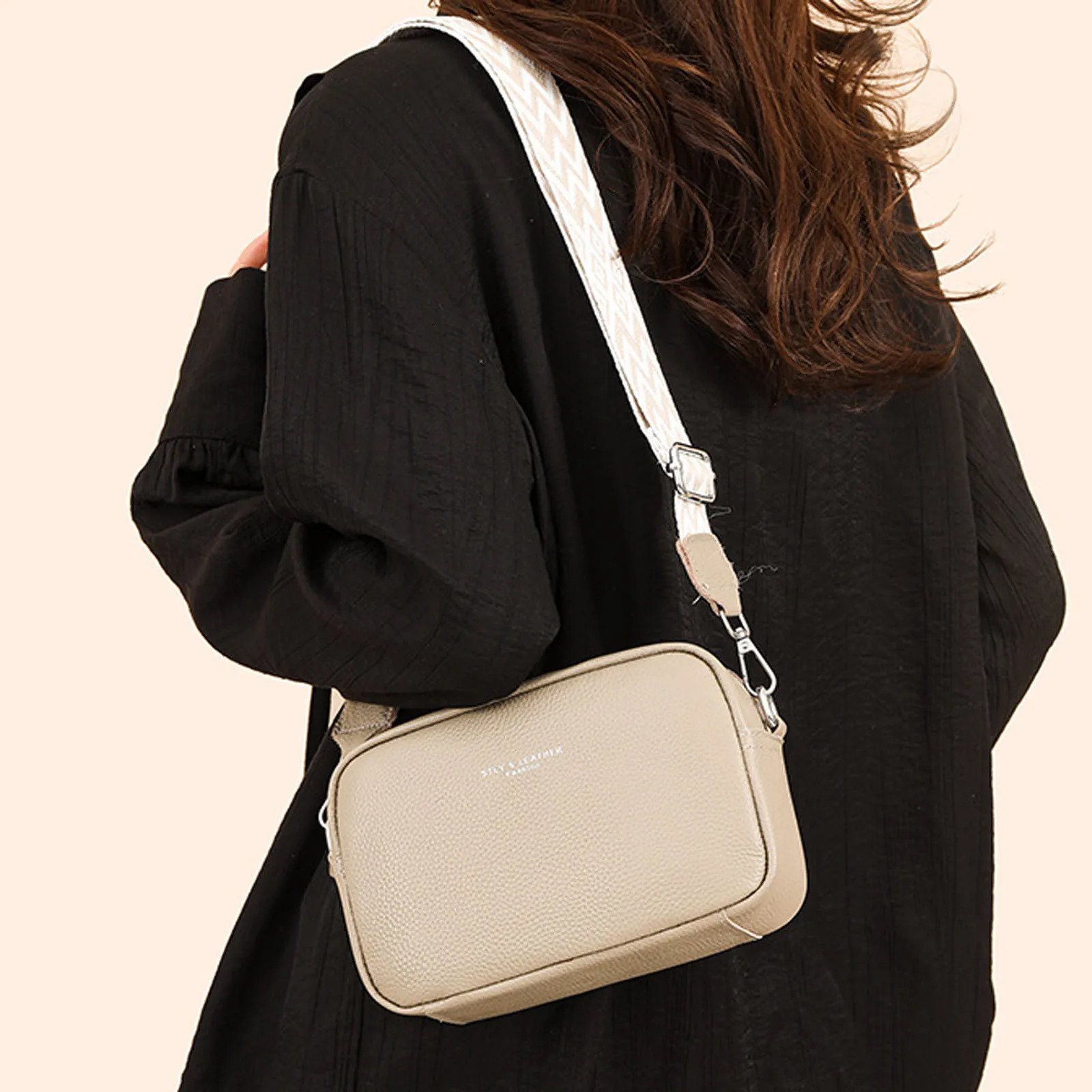 Ship from U.S. Bags For Women Leather Shoulder Bag For Men Small Square Bag Soft Crossbody Leather Bag Spring Model Female Shoulder Bag Bags 250227FBB