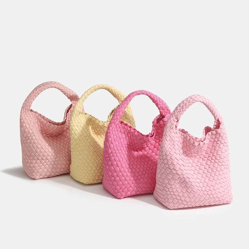 Women's Bags trend women's braided handbags Nylon woven Casual tote Shopping travel Beach genuine brand Versatile bag in promot
