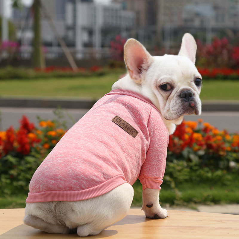 Fall - Winter Woolen Pullover Hoodies for French Bulldogs, Pugs, Dogs and Cats - Two - Legged Pet Clothes Supplies