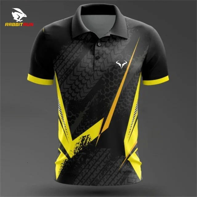 Mens Golf Shirt Summer Men Trend Polo Shirt Contrast Painted Duck Style POLO Top Badminton Short Sleeve Sportswear Men Clothes 250225
