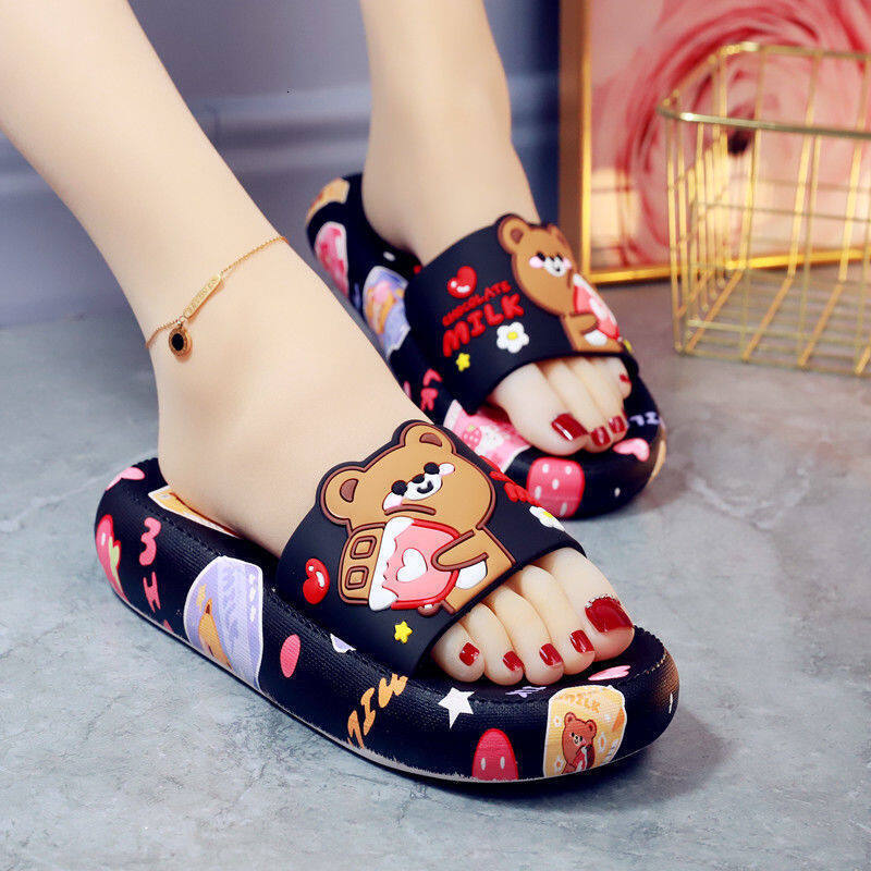 KKJ MALL Blonhe On Sale Flat Wedge Slippers Korean Wedges Shoes For Women Platform Sandals INS New