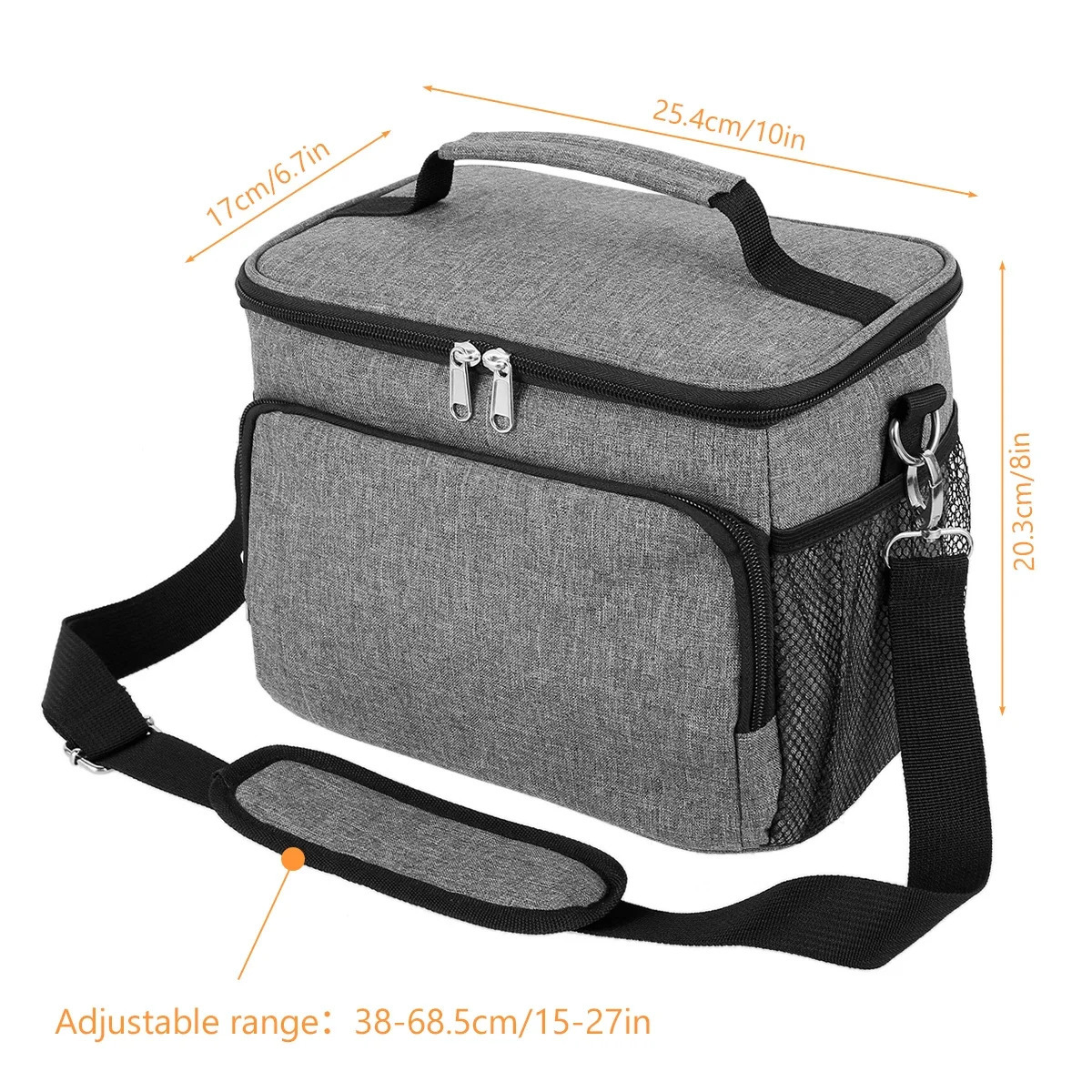 Ship from US Insulated Lunch Bag Large Capacity Cooler Pack Student Handbag Leakproof Thermal Organizer Bags 250227FBB