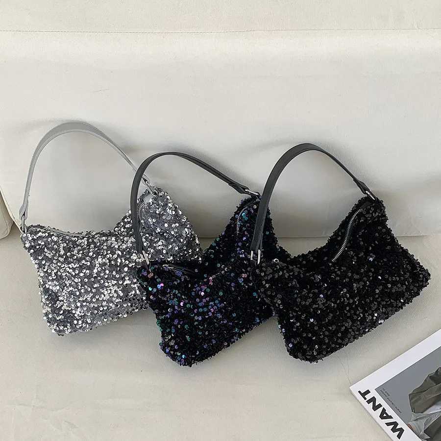 New Arrival LEFTSIDE Small Sequins Underarm Bags for Women Designer Korean Fashion Evening Party Handbags and Purses Trend Shoulder Bag T250227