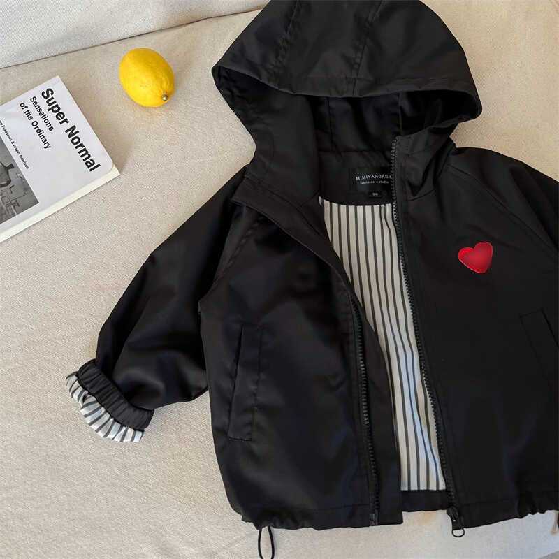 Jackets Childrens Zipper Jacket 2025 Autumn Edition Mens and Womens Hooded Zipper Stormtrooper Clothes Baby Trendy Brand Love Jacket WindbreakerY25022