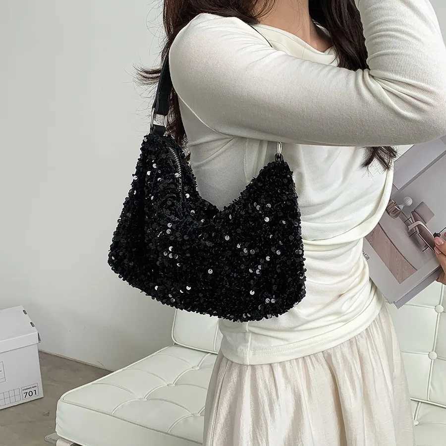 New Arrival LEFTSIDE Small Sequins Underarm Bags for Women Designer Korean Fashion Evening Party Handbags and Purses Trend Shoulder Bag T250227