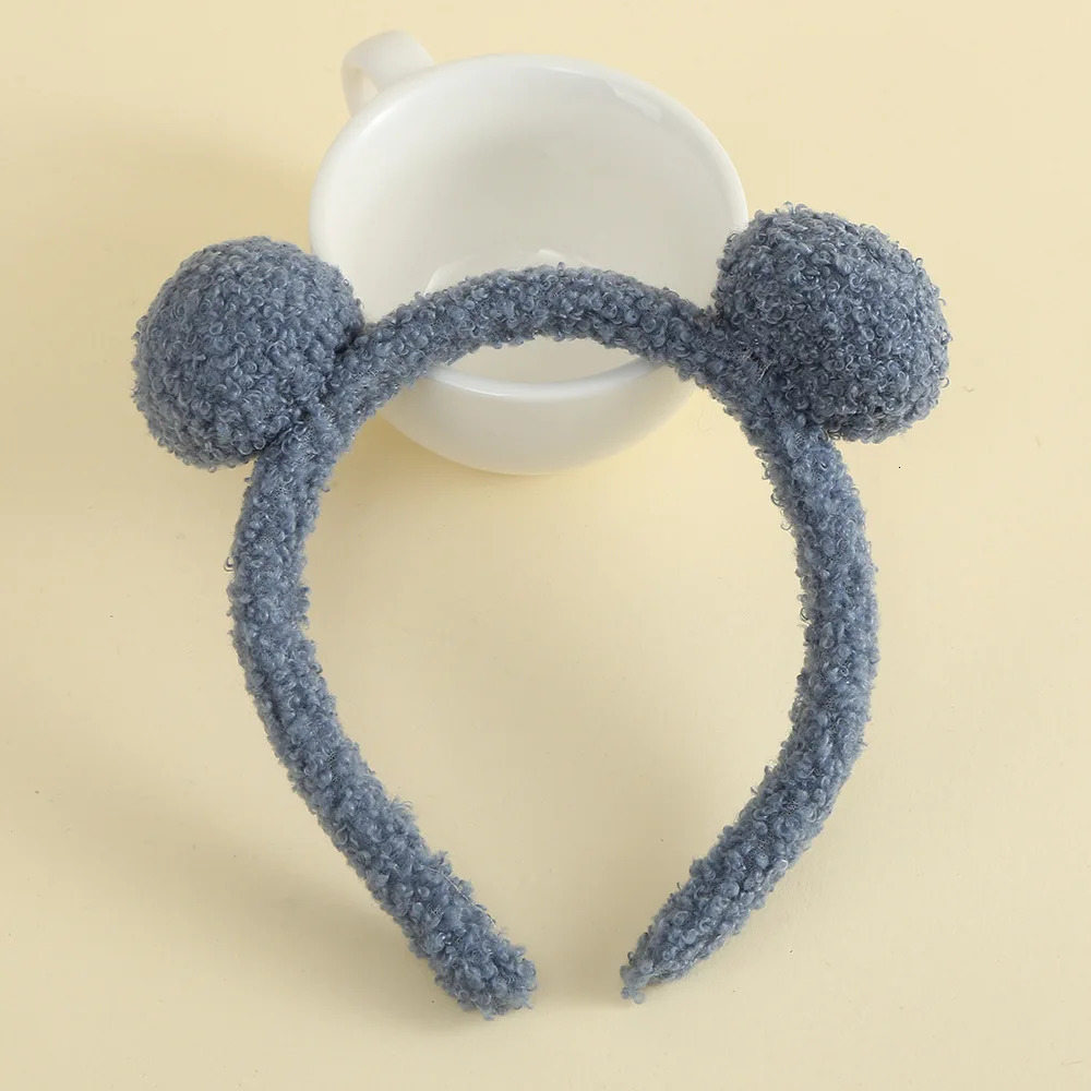 10pcs/Lot 15mm Sweet Wool Hairbands Winter Warm Hair Accessories Baby Girls Mini Mouse Plastic Headbands 4 Colors 250227