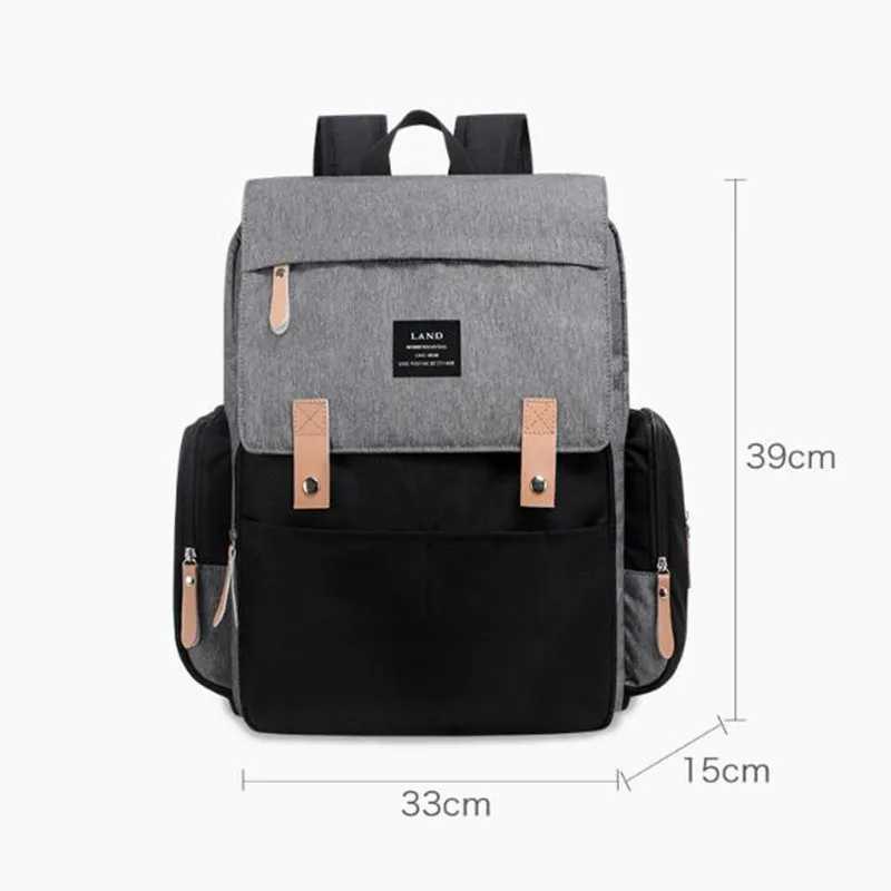 Diaper Bags Authentic LAND Mommy Diaper Bags Backpacks Mother Large Capacity Travel Nappy with anti-loss zipper Baby Nursing Bags NEW Y250227LGNW