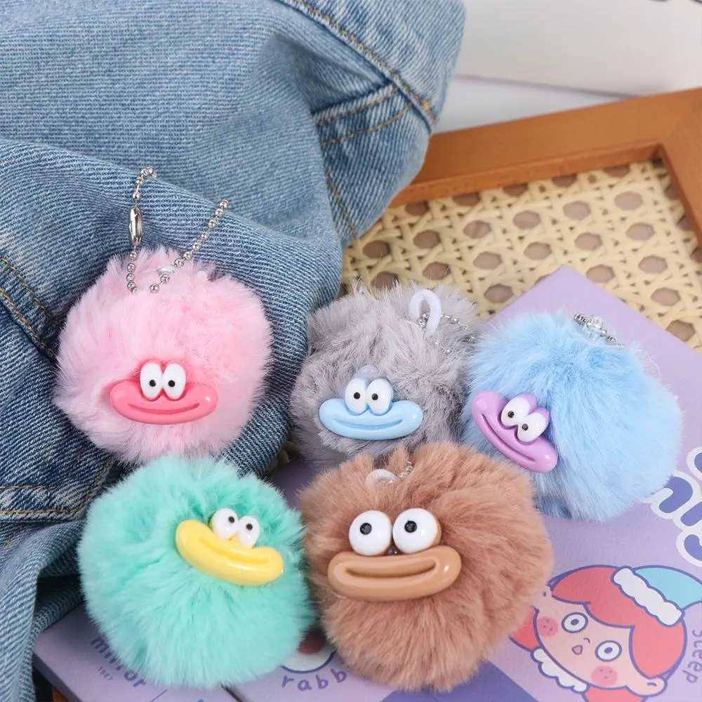 Funny Clown Keychain Sausage Keyring Big Mouth Plushies Mini Plush Stuffed Fluffy Kaii Bag Pendant Free shipping