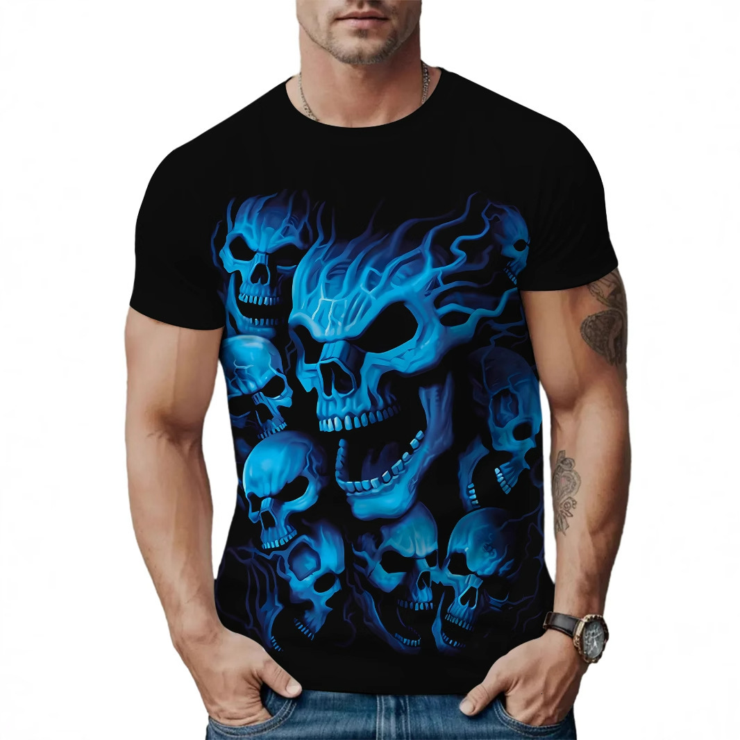 Designer's Casual Versatile Free Shipping 2025 3D Printed T-shirt For Men's Street Fashion Color Blocked Round Neck Short Sleeved Shirt