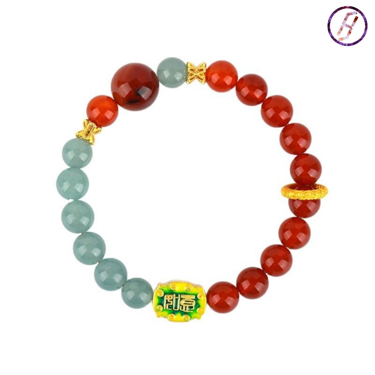 2025 New Network Hit "Nezha 2" Series A Variety of Original Bracelets Natural Crystal Green Chalcedony Red Agate Crystal Women's Bracel