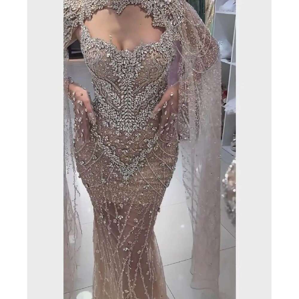 Add to Wish List Mermaid Dresses Lace And Tulle Gloves, Wedding Dress With Neck, Sweep Train, Zipper, Crystal Beads, o, Custom Made
