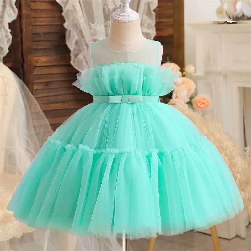 Girl's Dresses 2024 Baby Dresses for Girls Wedding Bridesmaid Dresses Toddler Kids Tulle Birthday Princess Party Dress Infant Prom Gown Dress Y25
