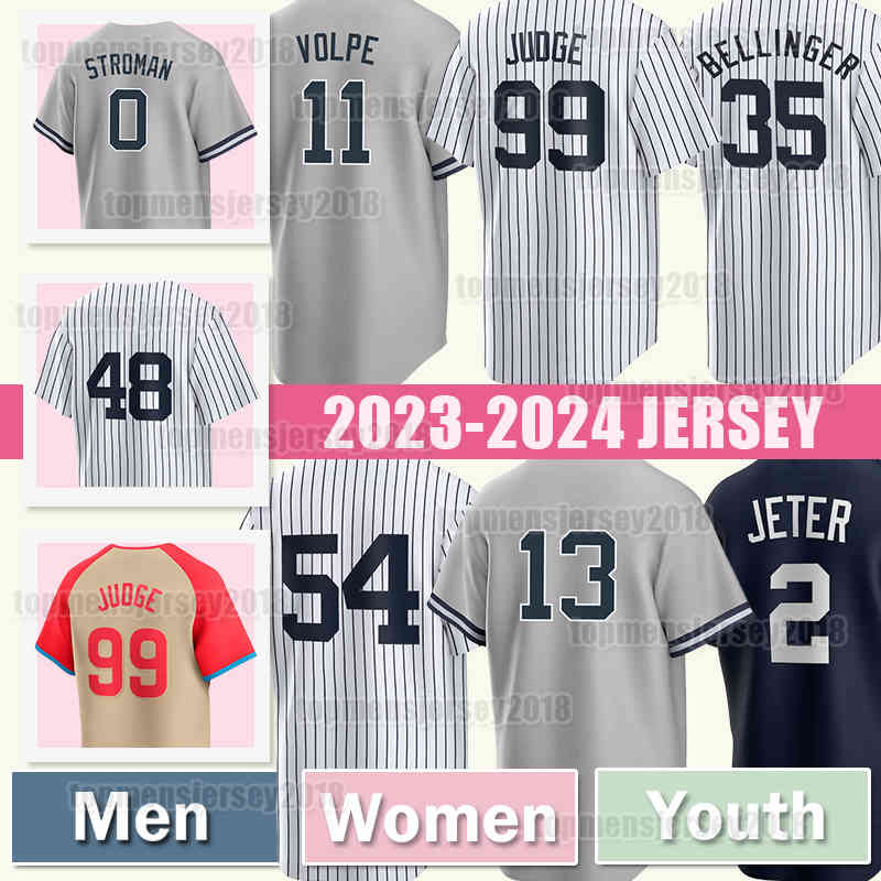 99 Aaron Judge Baseball Jersey Anthony Volpe 48 Paul Goldschmidt Max Fried Cody Bellinger Yankees Derek Jeter Gerrit Cole Jazzs Chisholm Jr. 3 Babe Ruth Devin Williams