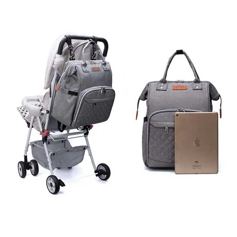 Diaper Bags Lequeen Backpack Travel Nursing Bag Diaper Bag Multiple Portable Nappy Bag For Baby Stroller Y250227WYBD