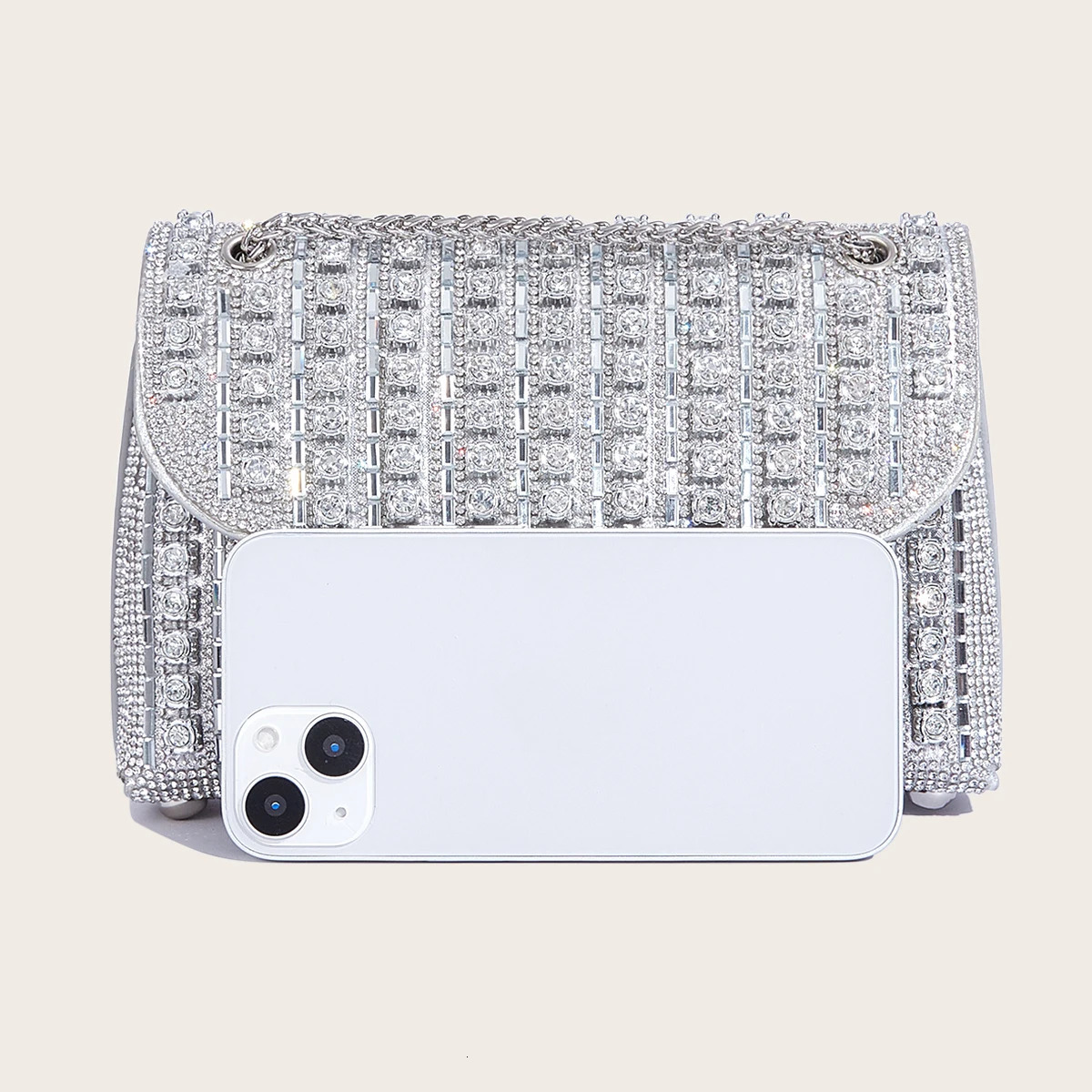 Evening Bag Casual Sparkling Colorful Diamond PU Party Ladies Shoulder Silver Fashion Clutch 250226