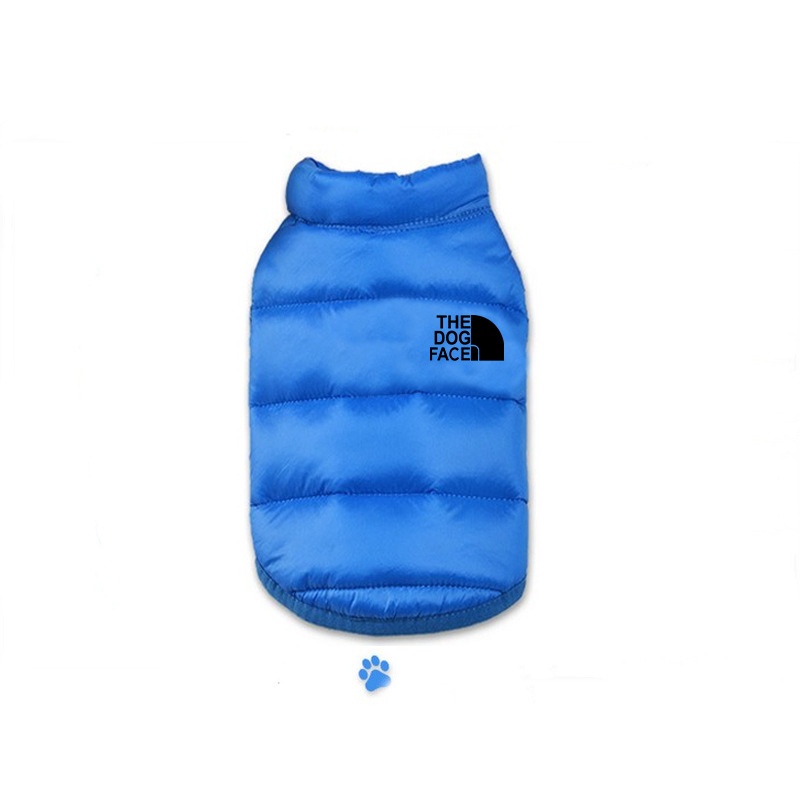Dog Down Jacket Dog Coat Solid Color Dog Jacket, Warm Coat Windproof Dog Winter Vest, Lightweight Dog Cold Weather Coat for Small Medium Puppy XXL Blu