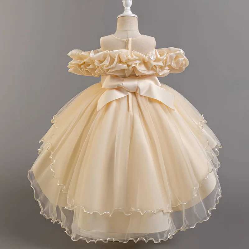 Girl's Dresses 3-10 Years Girls Tailing Dress Summer Sequins Sleeveless Kids Wedding Dresses Birthday Party Performance Costumes For Girl Y250227