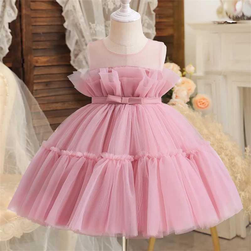 Girl's Dresses 2024 Baby Dresses for Girls Wedding Bridesmaid Dresses Toddler Kids Tulle Birthday Princess Party Dress Infant Prom Gown Dress Y25