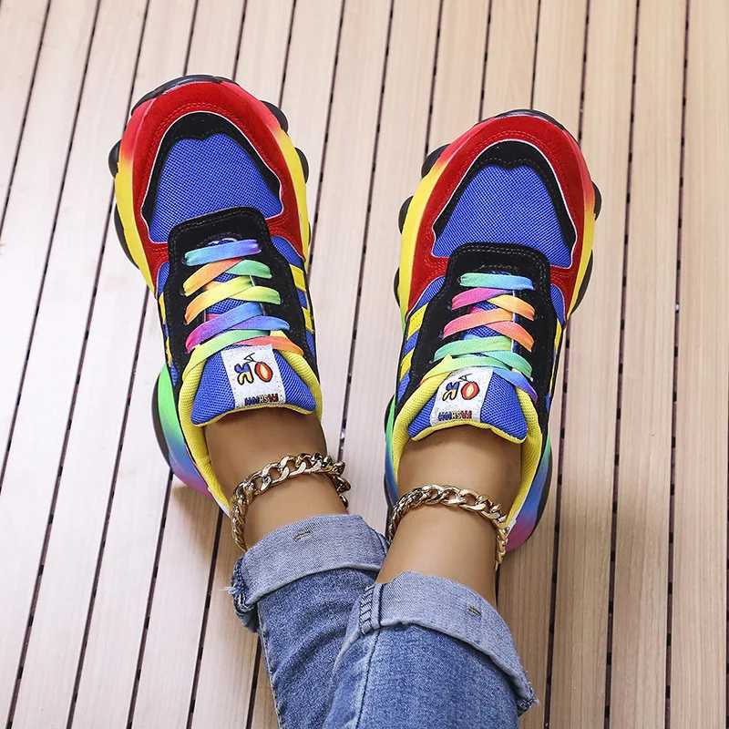 Womens Wedge Platform Plus Size Vulcanized Shoes New Sneakers Casual Sports Shoes 2024 Fashion Women Lace-up Mesh Breathable Z250227