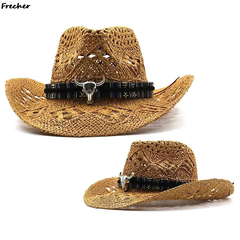 Farm Grassland Panama Cap Gentleman Jazz Hats Retro Western Knight Hat Men Beach Headwear Riding Sombrero Cowboy Cowgirl Chapeau 250218