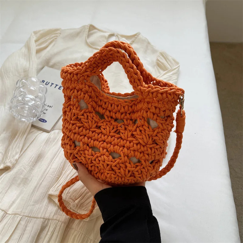 Ship from US Womens straw cross body bag Versatile Hollowed out Vacation Thailand beach 250227FBB