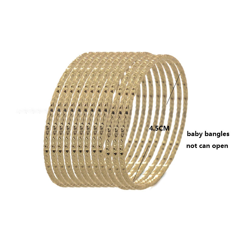 Baby Arabic Indian Jewelry Gold Color Bangles For Kids Copper Baby Bracelets 250227