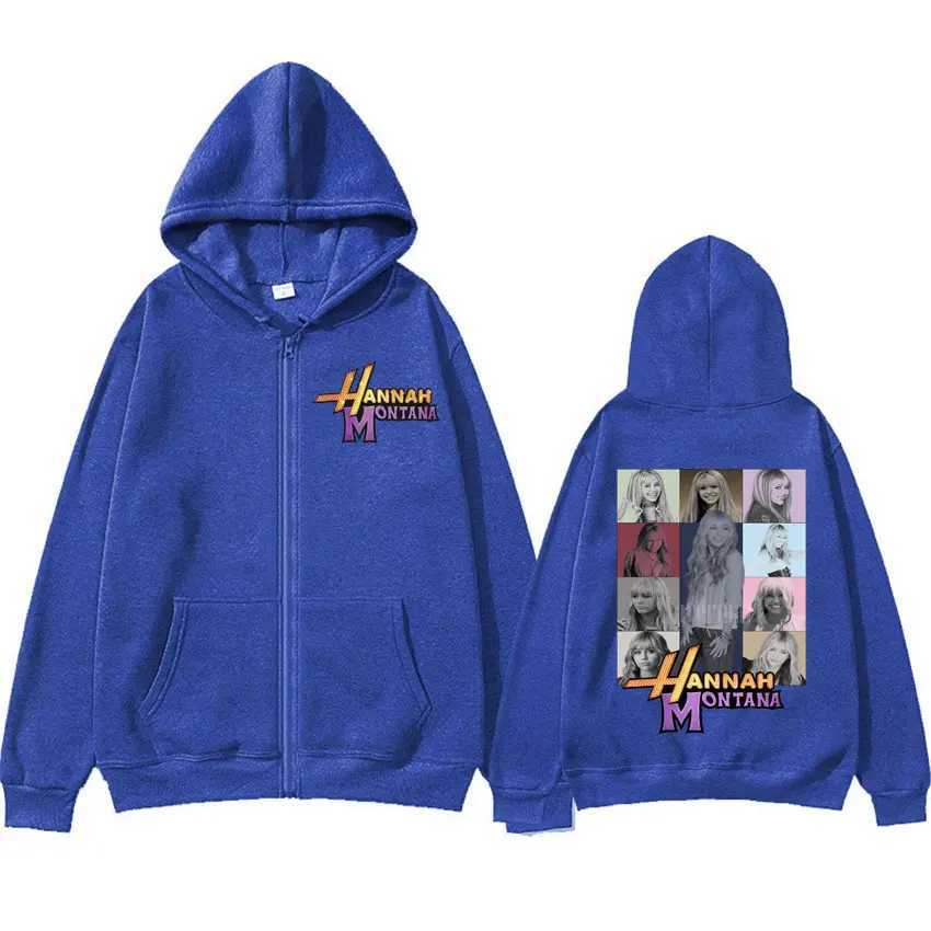 New Hannah Montana Zipper Hoodie Miley Cyrus The Eras Tour Men Women Jacket Sweatshirt Fashion Aesthetic Trend Zip Up Hoody X250227 L2510188LZ6