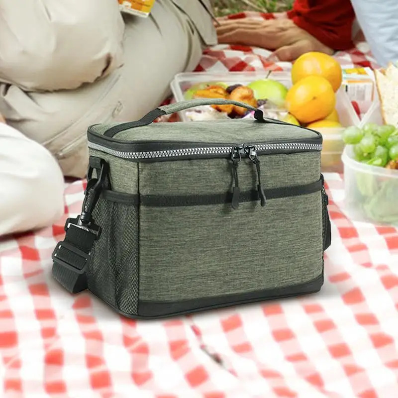 Ship from US Portable leakproof insulated bag Large capacity lunch Outdoor refrigerated Adjustable shoulder strap 250227FBB