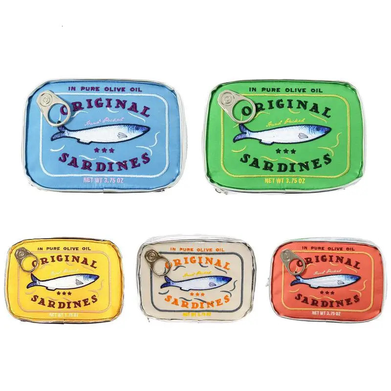 Ship from US Canned Sardines Storage Bag Funny Makeup Cute Bath Large Capacity Travel Pouch Creative Cosmetic Purse Coquette Toiletry 250227FBB