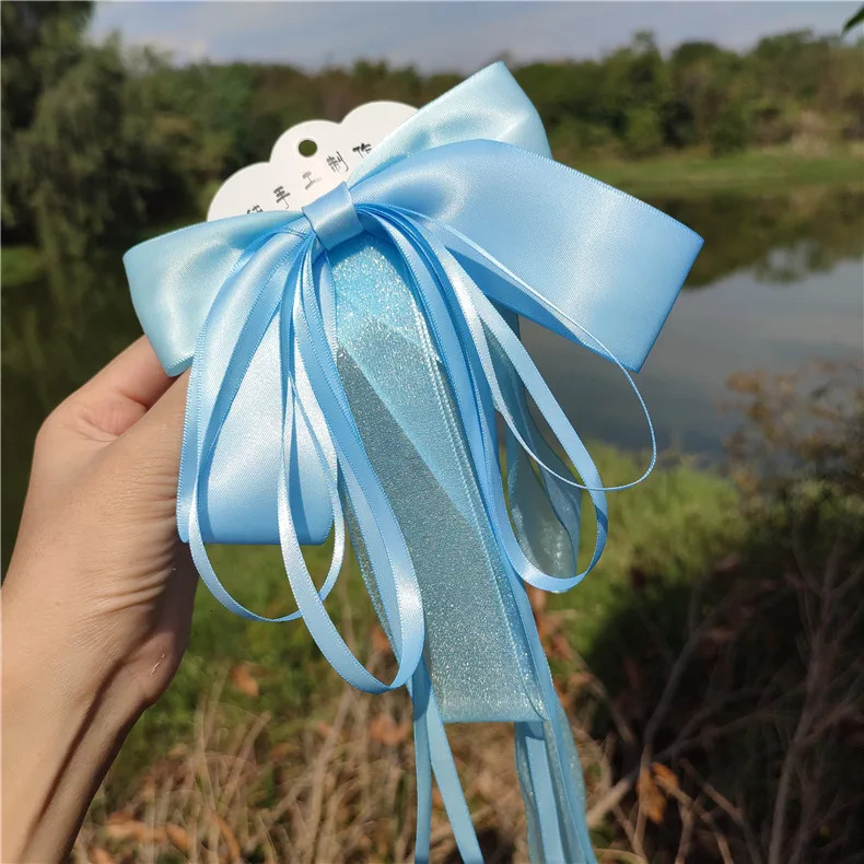 30pcs solid color streamers hair clips kid toddler handsome gorgeous hair bows girls yarn beautiful hair accessories 250227