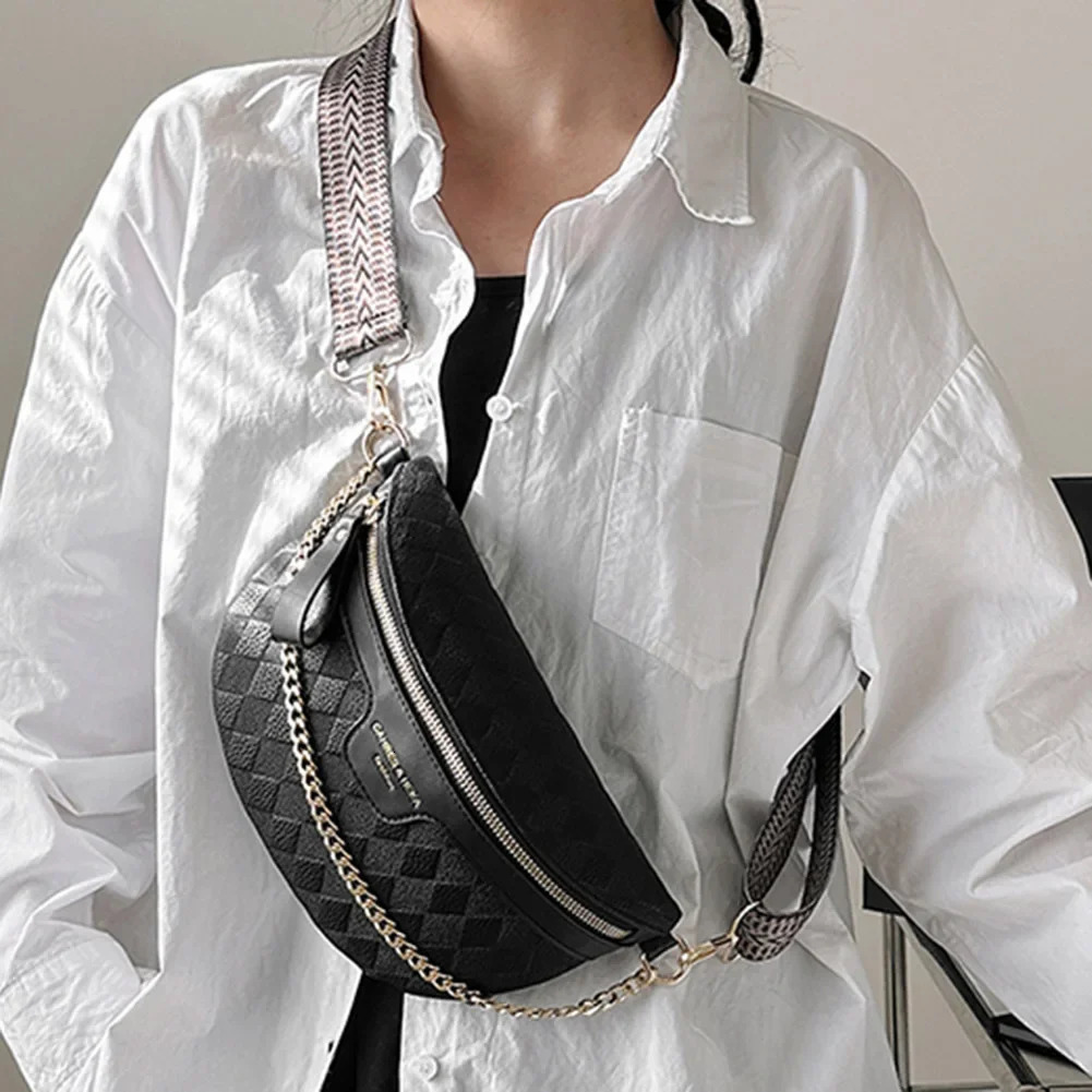 Ship from US PU Leather ner Chest Bags For Women Crossbody Ladies Bum Shoulder Bag Retro Chain Waist Vacation Pack 250227FBB