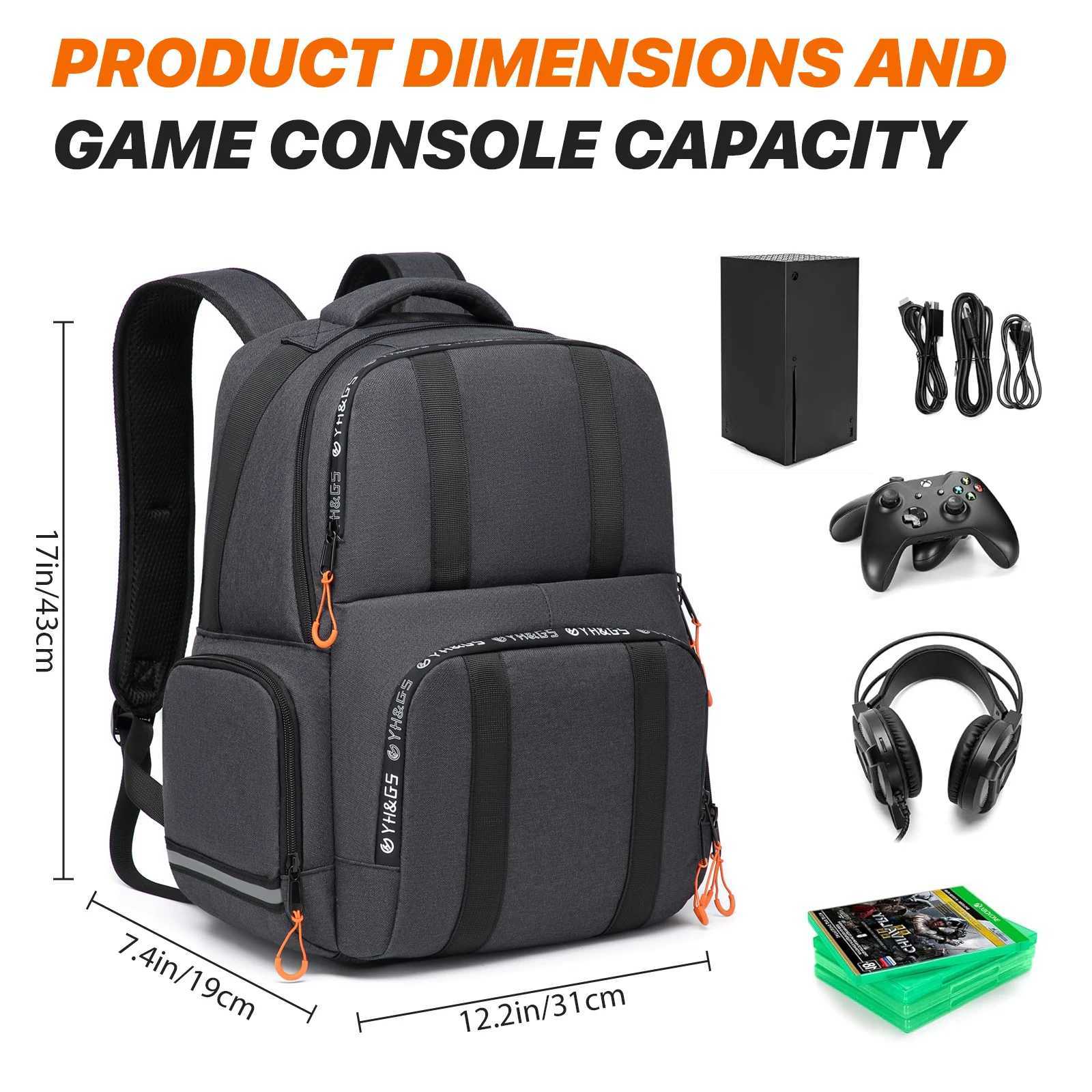Diaper Bags Backpack Compatible with Xbox Series X/S Console Bag with Separate Storage Room Console Headset Pockets for Gaming Accessories Y2502270FCS