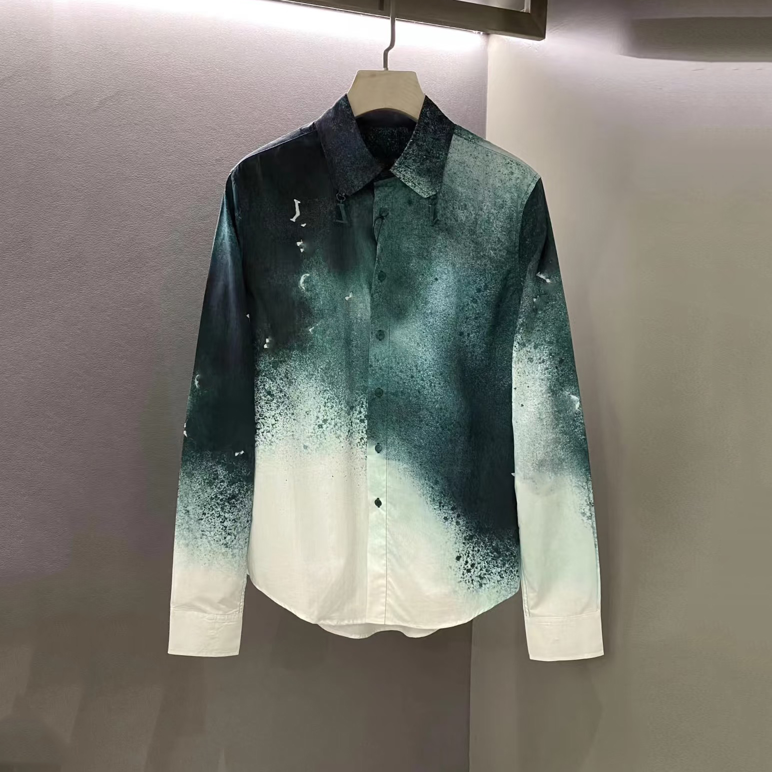 Men's Casual Shirts designer High quality female men's polo shirt unisex long sleeved fashionable business small jacquard lapel clothing F2W2