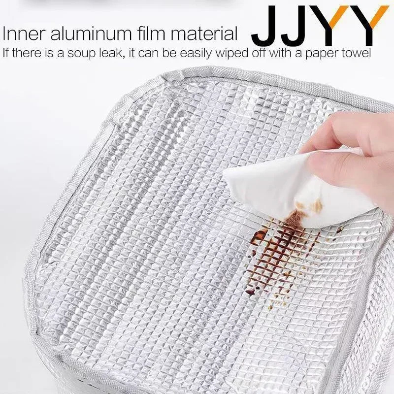 Ship from US Functional Pattern Cooler Lunch Box Portable Insulated Canvas Bag Thermal Food Picnic Bags For Women Kids 250227FBB