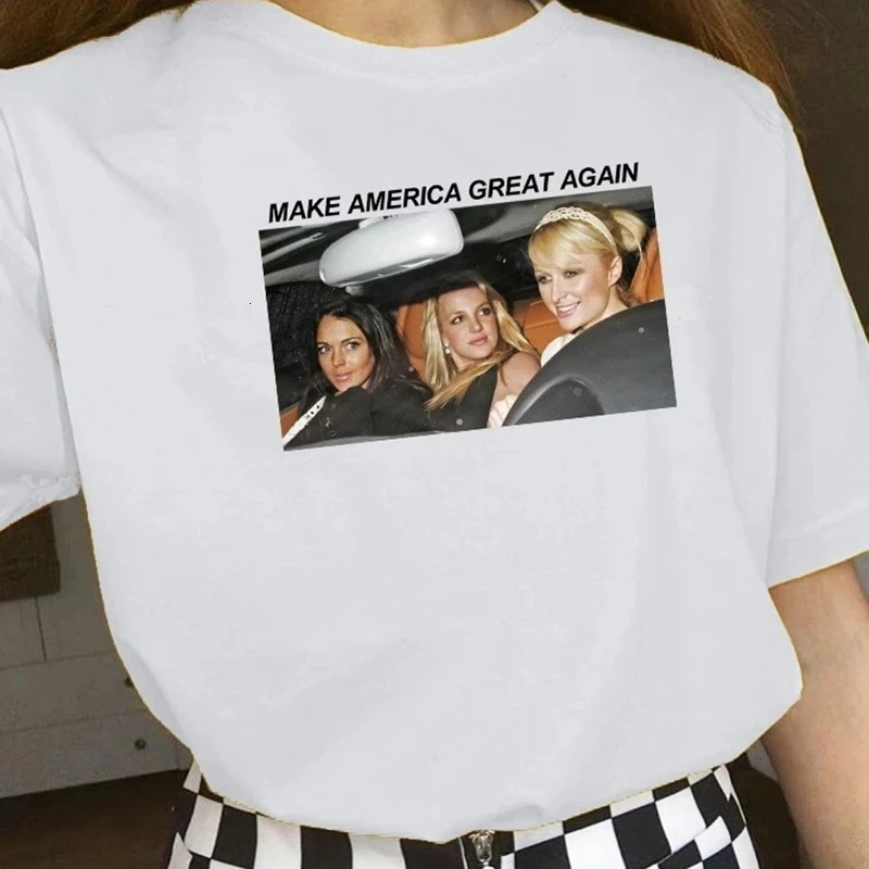 Style T Shirt Britney Make America Great Again Tees Fashion T Shirt Summer Casual Tops Unsiex Funny Trip T-shirts Streetwear 250227