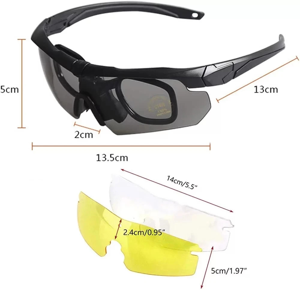 Outdoor Tactical Goggles Shooting Cs Riding Mountaineering Polarized Lenses Safety Glasses Training Bulletproof Glasses 250224